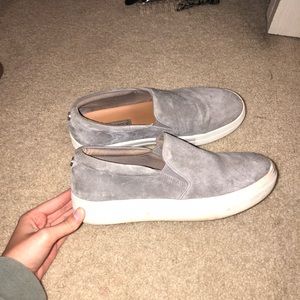 Steve Madden Grey Suede Slip ons